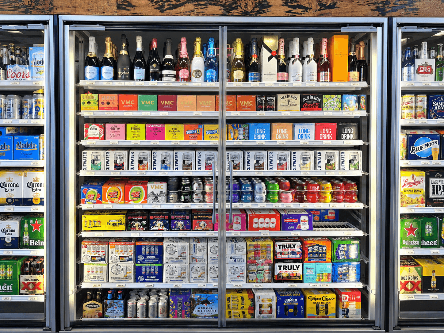 Coldrite glass-door cooler in a liquor store