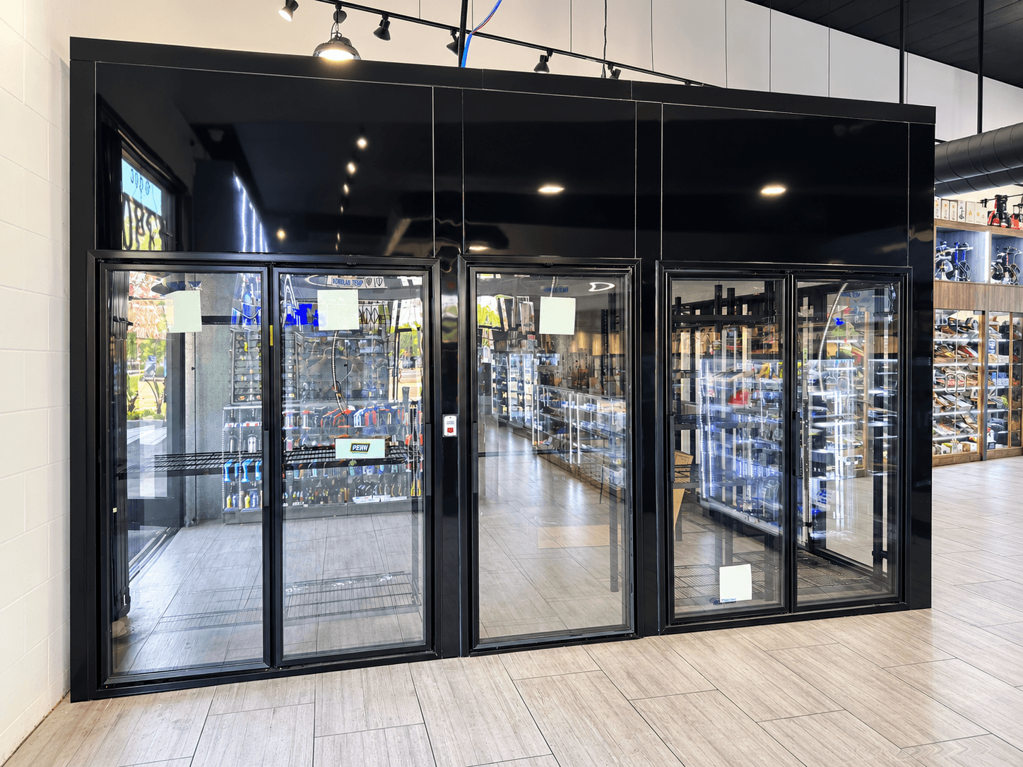 Coldrite heated glass doors on a retail walk-in
