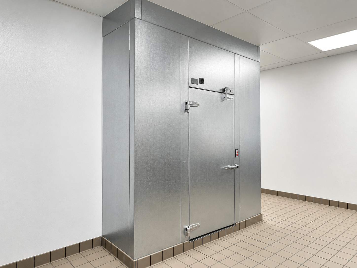 Coldrite walk-in in a clean institutional corridor